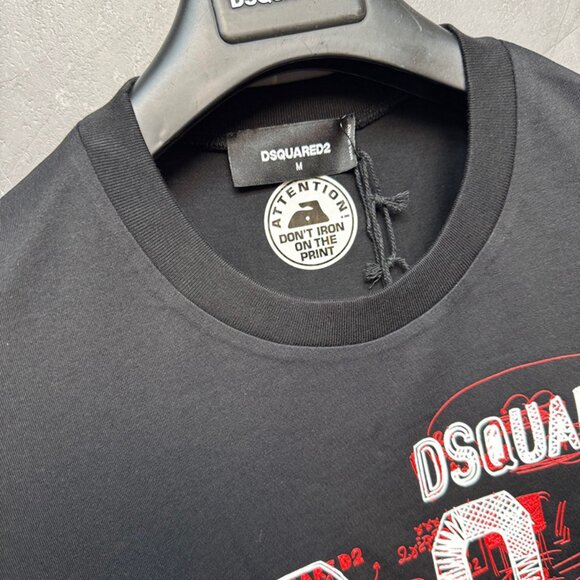 Dsquared2 Men Icon Scribble Cool Fit T Shirt Black - Picture 7 of 7